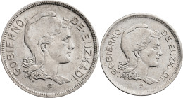 Euskadi. 1 y 2 pesetas. (AC. 14 y 15). 2 monedas, serie completa. EBC.