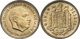 1962*1964. Franco. 1 peseta. (AC. 64). 3,53 g. EBC+.