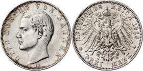 Alemania. Baviera. 1913. Otón I. D (Múnich). 3 marcos. (Kr. 996). AG. 16,64 g. EBC-.