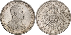 Alemania. Prusia. 1913. Guillermo II. A (Berlín). 5 marcos. (Kr. 536) AG. 27,77 g. EBC-/EBC.
