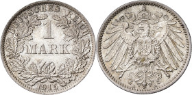 Alemania. 1915. Guillermo II. A (Berlín). 1 marco. (Kr. 14). 5,58 g. S/C-.