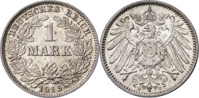 Alemania. 1915. E (Muldenhuten). 1 marco. (Kr. 14). AR. 5,51 g. S/C-.