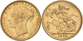 Australia. 1879. Victoria. M (Melbourne). 1 libra. (Fr. 16) (Kr. 7). AU. 7,99 g. MBC+/EBC-.