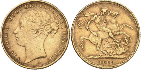 Australia. 1883. Victoria. S (Sydney). 1 libra. (Fr. 15) (Kr. 7). AU. 7,95 g. MBC-.