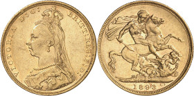 Australia. 1893. Victoria. M (Melbourne). 1 libra. (Fr. 20) (Kr. 10). AU. 8 g. MBC+/EBC-.