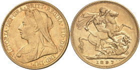 Australia. 1897. Victoria. M (Melbourne). 1 libra. (Fr. 24) (Kr. 12). AU. 7,96 g. MBC.