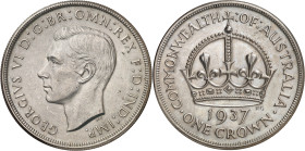 Australia. 1937. Jorge VI. 1 corona. (Kr. 34). AG. 28,26 g. S/C-.