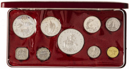Bahamas. 1973. Franklin Mint. 1, 5, 10, 15, 25, 50 centavos, 1, 2 y 5 dólares. (Kr. PS8). En estuche oficial con certificado. Proof.