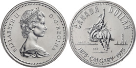 Canadá. 1975. Isabel II. 1 dólar. (Kr. 97). Calgary. En estuche oficial. Ex Áureo & Calicó 31/01/2013, nº 4006. AG. S/C.