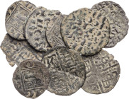 Alfonso X (1252-1284). Lote de 6 dineros de las 6 líneas y 3 pugesas. Total 9 monedas. A examinar. BC/BC+.