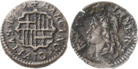 1708 y 1710. Carlos III, Pretendiente. Barcelona. 1 diner. Lote de 2 monedas. A examinar. MBC-/MBC+.