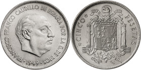 1949*1949 y *1950. Franco. 5 pesetas. (AC. 94 y 95). Lote de 2 monedas. EBC/S/C-.
