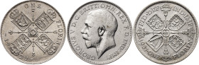 Gran Bretaña. 1912, 1923 y 1931. Jorge V. 1 florín. (Kr. 817, 817a y 834). 3 monedas. AG. MBC-/EBC.