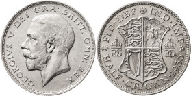 Gran Bretaña. 1923 y 1936. Jorge V. 1/2 corona. (Kr. 818.2 y 835). Lote de 2 monedas. AG. MBC/EBC.
