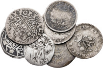 Lote de 7 monedas extranjeras de época moderna, en plata. A examinar. MC/BC+.