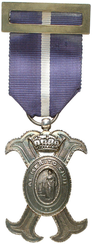 (1942-1975). Al mérito civil. Medalla. (Pérez Guerra 358). Bella. Plata. 21,52 g...
