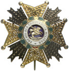 (1944-1975). Real y Militar Orden de San Hermenegildo. Placa. (Pérez Guerra 55). Bella. Rara. Plata. 46,67 g. 67x67 mm. S/C-.