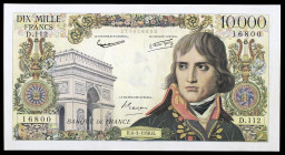 Francia. 1958. Banco de Francia. 10000 francos. (Pick 136b). 6 de marzo, Napoleón Bonaparte. Firmas: G. Gouin d'Ambrières, R. Favre-Gilly y P. Gargam....