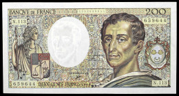 Francia. 1990. Banco de Francia. 200 francos. (Pick 155d). Charles Baron de Montesquieu. Firmas: D. Bruneel, B. Dentaud y A. Charriau. EBC-.