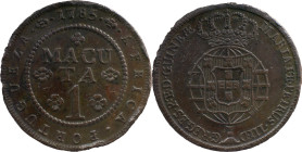 Angola 
 D. Maria I and D. Pedro III (1777-1786) 
 1 Macuta 1785, AE 
 A: MARIA.I.ET.PETRUS.III.D G.REGES.P.ET.D.GUINEAE 
 R: 1785 AFRICA . PORTUGUEZA...