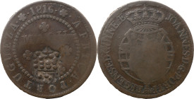 Angola 
 D. Pedro V (1853-1861) 
 1 Macuta 1816, AE With Crowned Shield countermark 
 A: JOANNES.D.G.PORT.P. REGENS.ET.D.GUINEAE 
 R: 1816 AFRICA . PO...