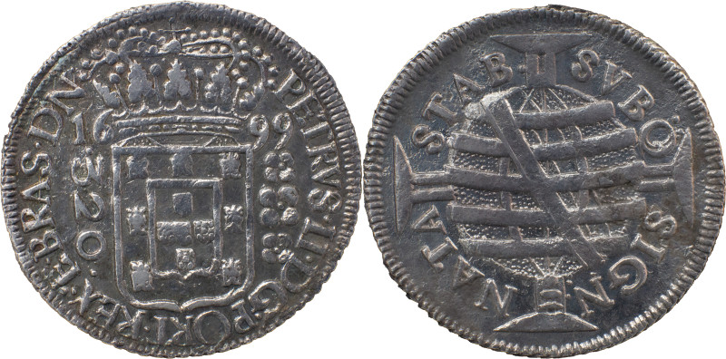 Brazil 
 D. Pedro II (1683-1706) 
 320 Reis 1699,Ag Rio 
 A: PETRVS.II.DG.PORT.R...