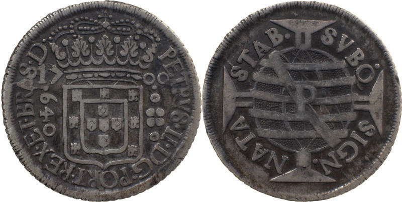 Brazil 
 D. Pedro II (1683-1706) 
 640 Reis 1700, Ag Pernambuco 
 A: PETRVS.II.D...