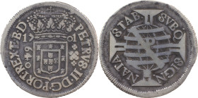 Brazil 
 D. Pedro II (1683-1706) 
 640 Reis 1701, Ag Pernambuco Ped&uacute;nculus with quadrif&oacute;lios 
 A: PETRVS.II.DG.PORT.REX.ET.B.D 
 R: SVBQ...