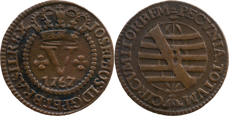 Brazil 
 D. José I (1750-1777)
 V Reis 1767, AE Bahia 
 A: JOSEPHUS.I.D.G.P.ET.B...