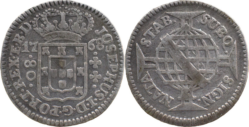 Brazil
D. José I (1750-1777)
80 Reis 1768, Ag Lisbon
A: JOSEPHUS.I.D.G.PORT.REX....