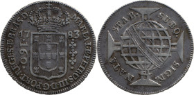 Brazil 
 D. Maria I and Pedro III (1777-1786) 
 160 Reis 1783, Ag Lisbon 
 A: MARIA.I.ET.PETRUS.III.D.G.PORT.REGES.ET.BRAS.D. 
 R: SUBQ. SIGN. NATA ST...