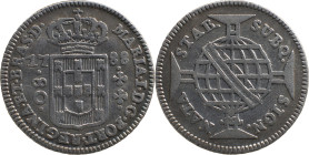 Brazil 
 D. Maria I (1786-1799) 
 80 Reis 1788, Ag Lisbon 
 A: MARIA.I.D.G.PORT.REGINA.ET.BRAS.D. 
 R: SUBQ. SIGN. NATA STAB. 
 AG: 13.02, Bentes: 297...