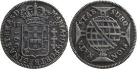 Brazil 
 D. Maria I (1786-1799) 
 160 Reis 1790, Ag Lisbon 
 A: MARIA.I.D.G.PORT.REGINA.ET.BRAS.D. 
 R: SUBQ. SIGN. NATA. STAB. 
 AG: 15.03, Bentes: 2...