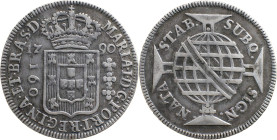 Brazil 
 D. Maria I (1786-1799) 
 160 Reis 1790, Ag Lisbon 
 A: MARIA.I.D.G.PORT.REGINA.ET.BRAS.D. 
 R: SUBQ. SIGN. NATA STAB. 
 AG: 16.02, Bentes: 29...