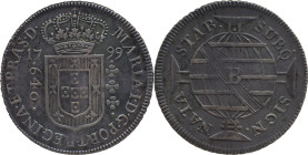Brazil 
 D. Maria I (1786-1799) 
 640 Reis 1799, Ag Bahia 
 A: MARIA.I.D.G.PORT.REGINA.ET.BRAS.D. 
 R: SUBQ. SIGN. NATA STAB. 
 AG: 22.01, Bentes: 290...