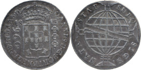 Brazil
D. João P. R. (1799-1816) 
 960 Reis 1813, Ag Rio de Janeiro 
 A: JOANNES.D.G.PORT.P.REGENS.ET.BRAS.D. 
 R: SUBQ. SIGN. NATA STAB. 
 AG: Não Co...