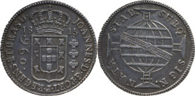 Brazil
D. João P. R. (1799-1816) 
 960 Reis 1815, Ag Bahia 
 A: JOANNES.D.G.PORT.P.REGENS.ET.BRAS.D. 
 R: SUBQ. SIGN. NATA STAB. 
 AG: 31.09, Bentes: ...