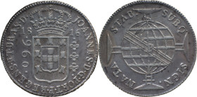 Brazil
D. João P. R. (1799-1816) 
 960 Reis 1816, Ag Bahia 
 A: JOANNES.D.G.PORT.P.REGENS.ET.BRAS.D. 
 R: SUBQ. SIGN. NATA STAB. 
 AG: 31.10, Bentes: ...