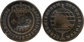 Brazil
D. João P. R. (1799-1816) 
 X Reis 1787, AE Lisbon, With Shield Countermark; 
 A: MARIA.I.D.G.P.ET.BRASILIAE.REGINA 
 R: PECUNIA.TOTUM. CIRCUMI...