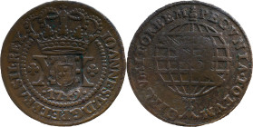Brazil
D. João P. R. (1799-1816) 
 XX Reis 1749, AE Lisbon, With Shield Countermark 
 A: IOANNES.V.D.G.P.ET.BRASIL.REX 
 R: PECVNIA.TOTVM CIRCVMIT.ORB...