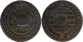 Brazil
D. João P. R. (1799-1816) 
 XX Reis 1778, AE Lisbon, With Shield Countermark&nbsp; 
 A: MARIA.I.ET.PETRUS.III.D.G.P.ET.BRASIL.REGES 
 R: PECUNI...