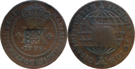 Brazil
D. João P. R. (1799-1816) 
 XX Reis 1778, AE Lisbon, With Shield Countermark 
 A: MARIA.I.ET.PETRUS.III.D.G.P.ET.BRASIL.REGES 
 R: PECUNIA.TOTU...