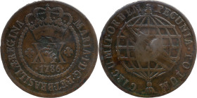 Brazil
D. João P. R. (1799-1816) 
 XX Reis 1786, AE Lisbon, with Shield Countermark 
 A: MARIA.I.D.G.P.ET.BRASILIAE.REGINA 
 R: PECUNIA.TOTUM. CIRCUMI...