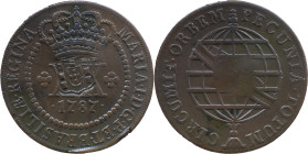 Brazil
D. João P. R. (1799-1816) 
 XX Reis 1787, AE Lisbon, with Shield Countermark 
 A: MARIA.I.D.G.P.ET.BRASILIAE.REGINA 
 R: PECUNIA.TOTUM. CIRCUMI...