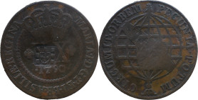 Brazil
D. João P. R. (1799-1816) 
 XX Reis 1790, AE Lisbon, With Shiled Countermark 
 A: MARIA.I.D.G.P.ET.BRASILIAE.REGINA 
 R: PECUNIA.TOTUM. CIRCUMI...