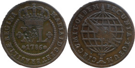 Brazil
D. João P. R. (1799-1816) 
 XL Reis 1786, AE Lisbon, with shield Countermark 
 A: MARIA.I.D.G.P.ET.BRASILIAE.REGINA 
 R: PECUNIA.TOTUM. CIRCUMI...