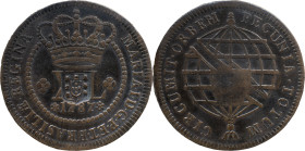 Brazil
D. João P. R. (1799-1816) 
 XL Reis 1787, AE Lisbon, with shield Countermark 
 A: MARIA.I.D.G.P.ET.BRASILIAE.REGINA 
 R: PECUNIA.TOTUM. CIRCUMI...
