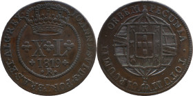 Brazil 
 D. João VI (1816-1822) 
 XL Reis 1819, AE Rio de Janeiro 
 A: JOANNES.VI.D.G.PORT.BRAS.ET.ALG.REX. 
 R: PECUNIA.TOTUM. CIRCUMIT.ORBEM 
 AG: 0...