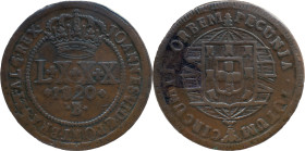 Brazil 
 D. João VI (1816-1822) 
 LXXX Reis 1820, AE Bahia 
 A: JOANNES.VI.D.G.PORT.BRAS.ET.ALG.REX. 
 R: PECUNIA.TOTUM. CIRCUMIT.ORBEM 
 AG: 12.01, B...