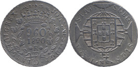 Brazil 
 D. João VI (1816-1822) 
 960 Reis 1820, Ag Rio de Janeiro 
 over 8 Reales of Ferdinando VII LIME J.P. coined for Peru 
 A: JOANNES.VI.D.G.POR...